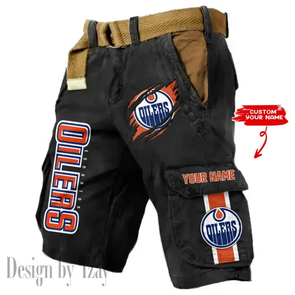 Edmonton Oilers Pocket Print Cargo Shorts (Belt Not Included) trending 2025 S9MCS394 - Image 6