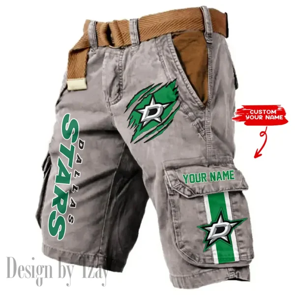 Dallas Stars Pocket Print Cargo Shorts (Belt Not Included) trending 2025 S9MCS396 - Image 3