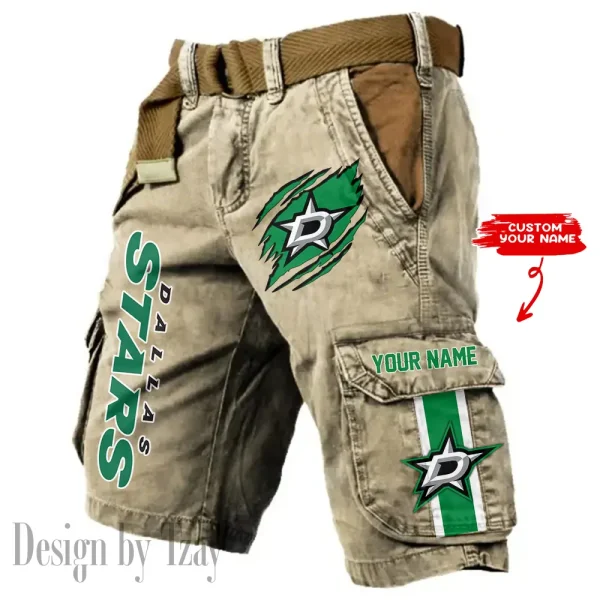 Dallas Stars Pocket Print Cargo Shorts (Belt Not Included) trending 2025 S9MCS396 - Image 5