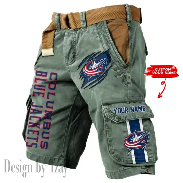 Columbus Blue Jackets Pocket Print Cargo Shorts (Belt Not Included) trending 2025 S9MCS397 - Image 2