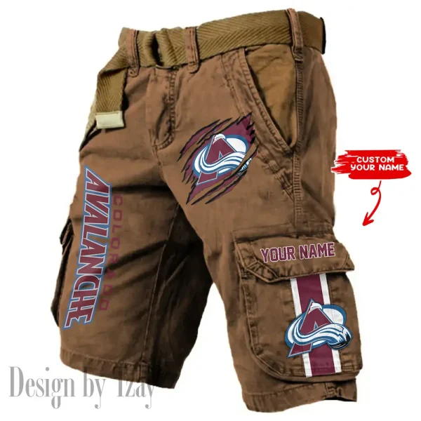 Colorado Avalanche Pocket Print Cargo Shorts (Belt Not Included) trending 2025 S9MCS398 - Image 2