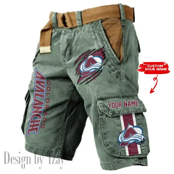 Colorado Avalanche Pocket Print Cargo Shorts (Belt Not Included) trending 2025 S9MCS398 - Image 3