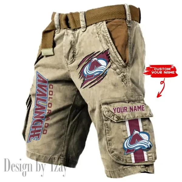 Colorado Avalanche Pocket Print Cargo Shorts (Belt Not Included) trending 2025 S9MCS398 - Image 5