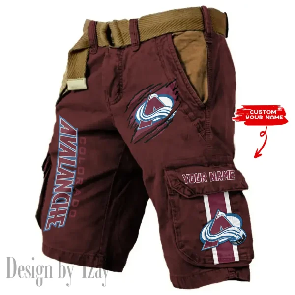 Colorado Avalanche Pocket Print Cargo Shorts (Belt Not Included) trending 2025 S9MCS398 - Image 6