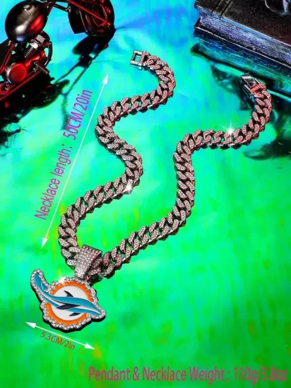Miami Dolphins Pendant Necklace Fashion Jewelry SPTPNFJ026 - Image 3