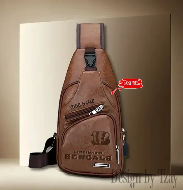 Cincinnati Bengals NFL Leather Sling Bag SPTLTSLINGBAG136 - Image 3