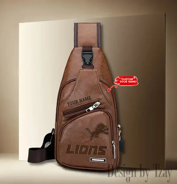 Detroit Lions NFL Leather Sling Bag SPTLTSLINGBAG140 - Image 3