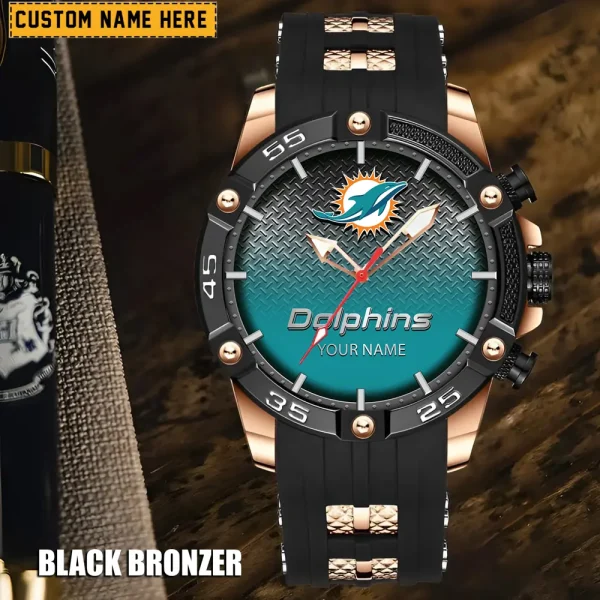 Miami Dolphins Silicon Strap Fashion Wrist Watch Trending 2025 SPTSSFWW020
