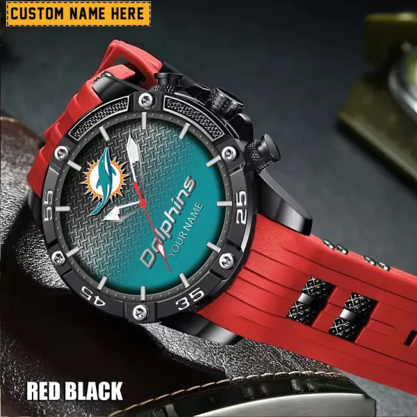 Miami Dolphins Silicon Strap Fashion Wrist Watch Trending 2025 SPTSSFWW020 - Image 2