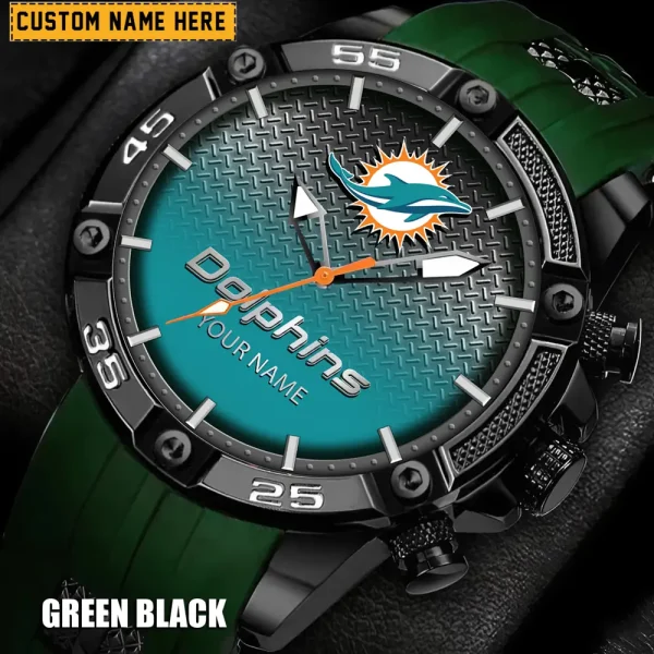 Miami Dolphins Silicon Strap Fashion Wrist Watch Trending 2025 SPTSSFWW020 - Image 3