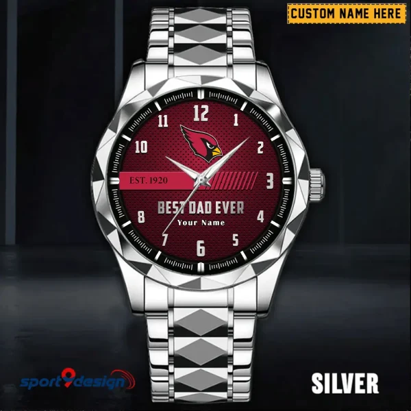 Arizona Cardinals Best Dad Ever Luxury Diamond Men Wristwatch Father's Day Gift SPTDMW163 - Image 5