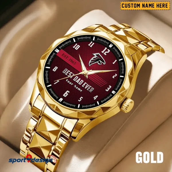 Atlanta Falcons Best Dad Ever Luxury Diamond Men Wristwatch Father's Day Gift SPTDMW164 - Image 3