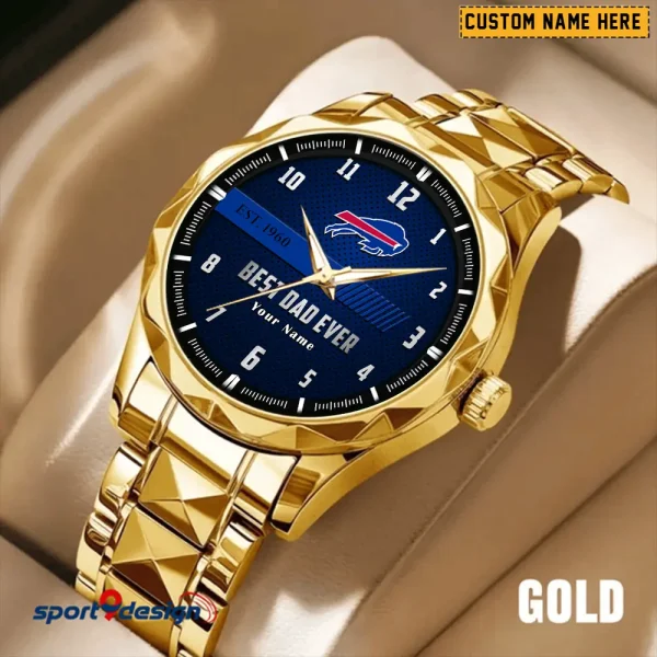 Buffalo Bills Best Dad Ever Luxury Diamond Men Wristwatch Father's Day Gift SPTDMW166 - Image 3