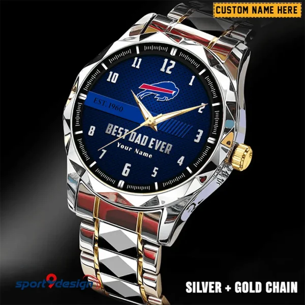 Buffalo Bills Best Dad Ever Luxury Diamond Men Wristwatch Father's Day Gift SPTDMW166 - Image 4