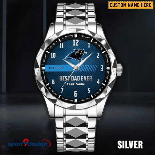Carolina Panthers Best Dad Ever Luxury Diamond Men Wristwatch Father's Day Gift SPTDMW167 - Image 2