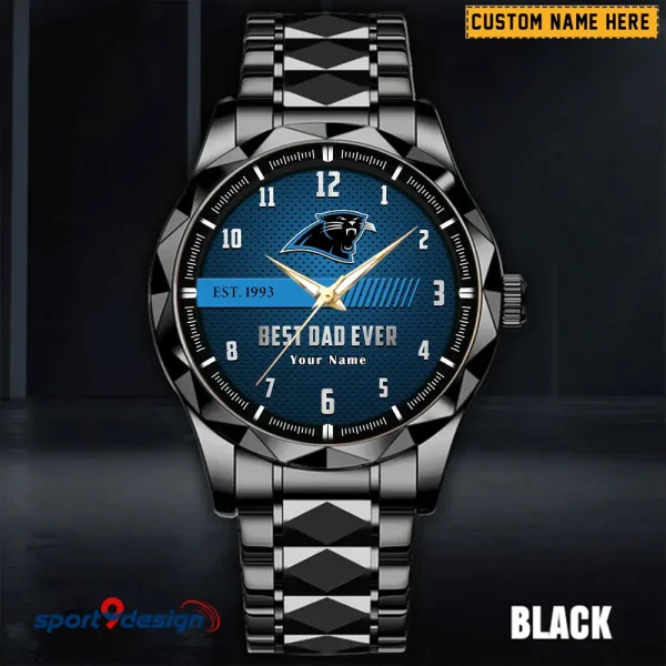 Carolina Panthers Best Dad Ever Luxury Diamond Men Wristwatch Father's Day Gift SPTDMW167 - Image 4