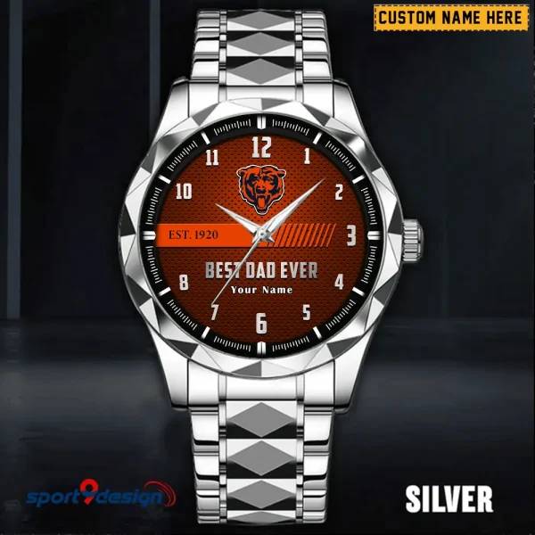 Chicago Bears Best Dad Ever Luxury Diamond Men Wristwatch Father's Day Gift SPTDMW168 - Image 2