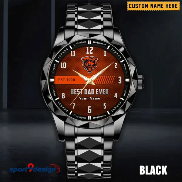 Chicago Bears Best Dad Ever Luxury Diamond Men Wristwatch Father's Day Gift SPTDMW168 - Image 3