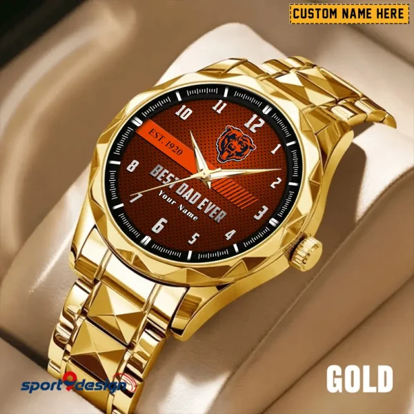 Chicago Bears Best Dad Ever Luxury Diamond Men Wristwatch Father's Day Gift SPTDMW168 - Image 4