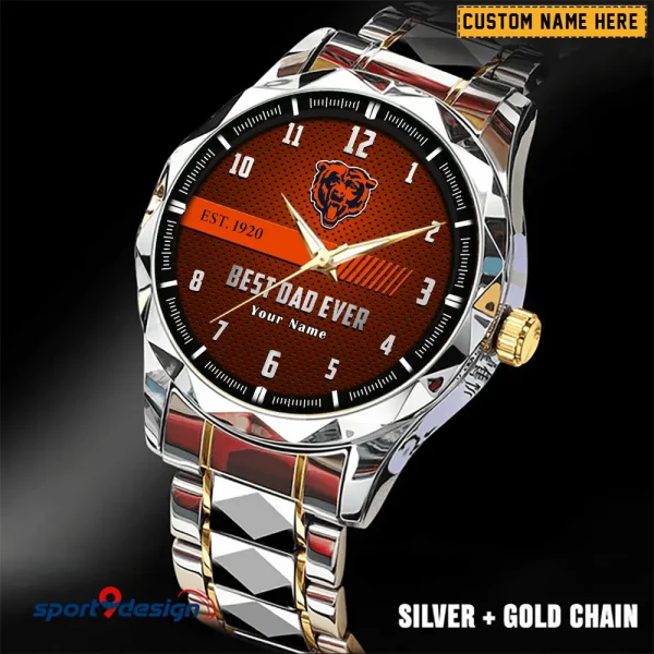 Chicago Bears Best Dad Ever Luxury Diamond Men Wristwatch Father's Day Gift SPTDMW168 - Image 5