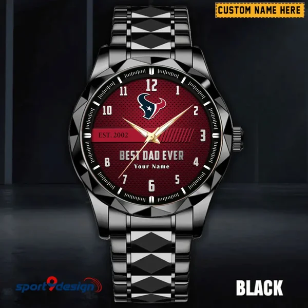 Houston Texans Best Dad Ever Luxury Diamond Men Wristwatch Father's Day Gift SPTDMW175 - Image 5