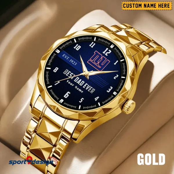 New York Giants Best Dad Ever Luxury Diamond Men Wristwatch Father's Day Gift SPTDMW186 - Image 2