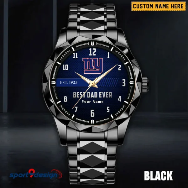 New York Giants Best Dad Ever Luxury Diamond Men Wristwatch Father's Day Gift SPTDMW186 - Image 3