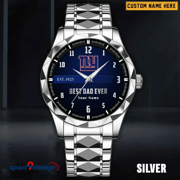 New York Giants Best Dad Ever Luxury Diamond Men Wristwatch Father's Day Gift SPTDMW186 - Image 4