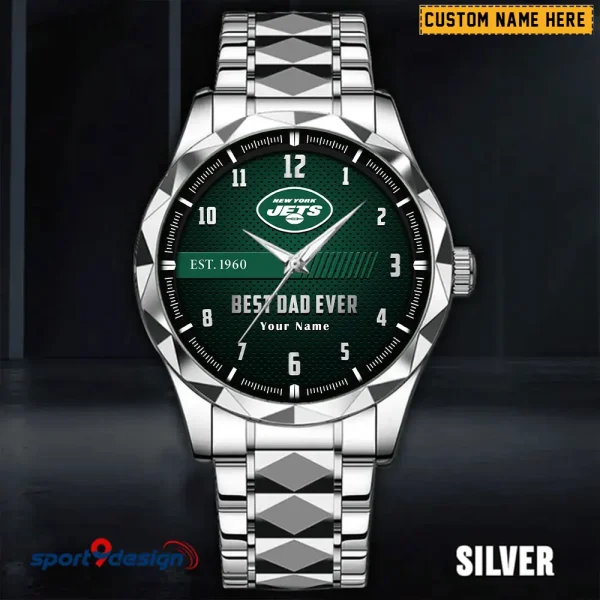 New York Jets Best Dad Ever Luxury Diamond Men Wristwatch Father's Day Gift SPTDMW187 - Image 5