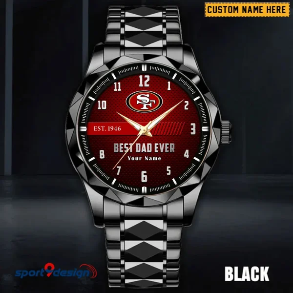 San Francisco 49ers Best Dad Ever Luxury Diamond Men Wristwatch Father's Day Gift SPTDMW190 - Image 3