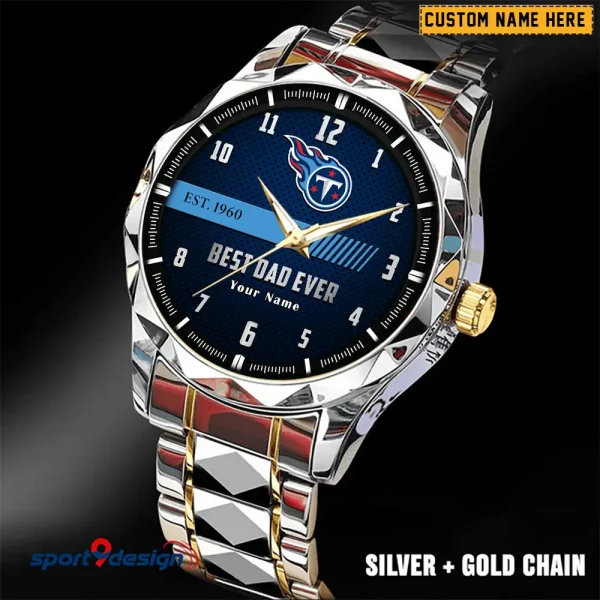 Tennessee Titans Best Dad Ever Luxury Diamond Men Wristwatch Father's Day Gift SPTDMW193 - Image 3