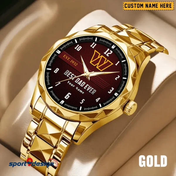 Washington Commanders Best Dad Ever Luxury Diamond Men Wristwatch Father's Day Gift SPTDMW194 - Image 5