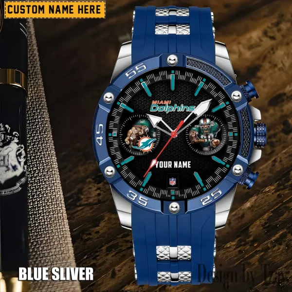 Miami Dolphins Silicon Strap Fashion Wrist Watch Trending 2025 SPTSSFWW052 - Image 4