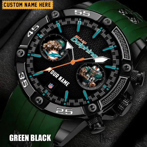 Miami Dolphins Silicon Strap Fashion Wrist Watch Trending 2025 SPTSSFWW052 - Image 6