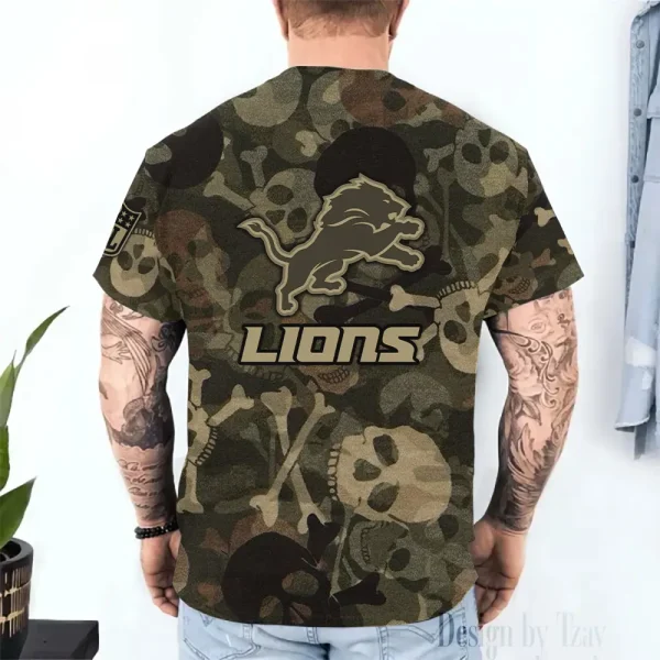 Detroit Lions Trendy Men's 3D Printed T-shirt Fashion O-neck 2025 AZTS1417 - Image 2