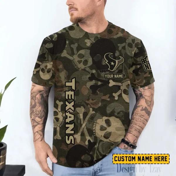Houston Texans Trendy Men's 3D Printed T-shirt Fashion O-neck 2025 AZTS1419
