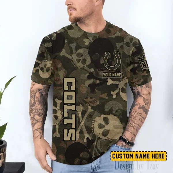 Indianapolis Colts Trendy Men's 3D Printed T-shirt Fashion O-neck 2025 AZTS1420