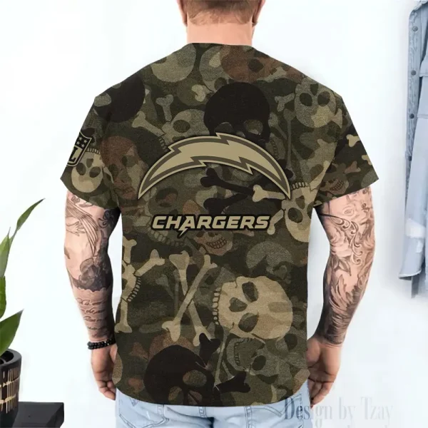 Los Angeles Chargers Trendy Men's 3D Printed T-shirt Fashion O-neck 2025 AZTS1424 - Image 2