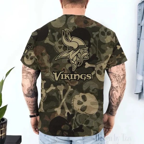 Minnesota Vikings Trendy Men's 3D Printed T-shirt Fashion O-neck 2025 AZTS1427 - Image 2