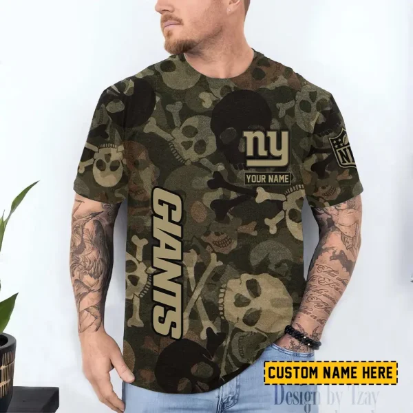 New York Giants Trendy Men's 3D Printed T-shirt Fashion O-neck 2025 AZTS1430