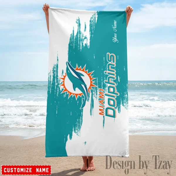 Miami Dolphins NFL Beach Towels New 2025 AZBTOWEL501 - Image 3