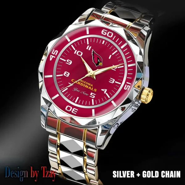 Arizona Cardinals Best Dad Ever Luxury Diamond Men Wristwatch Father's Day Gift SPTDMW227 - Image 2