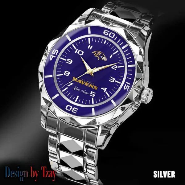 Baltimore Ravens Best Dad Ever Luxury Diamond Men Wristwatch Father's Day Gift SPTDMW229 - Image 3