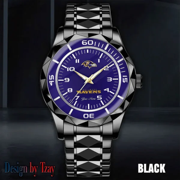 Baltimore Ravens Best Dad Ever Luxury Diamond Men Wristwatch Father's Day Gift SPTDMW229 - Image 5