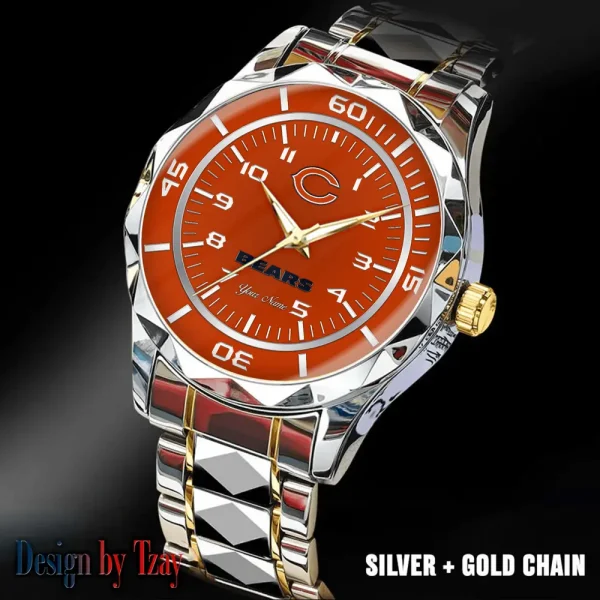 Chicago Bears Best Dad Ever Luxury Diamond Men Wristwatch Father's Day Gift SPTDMW232 - Image 2