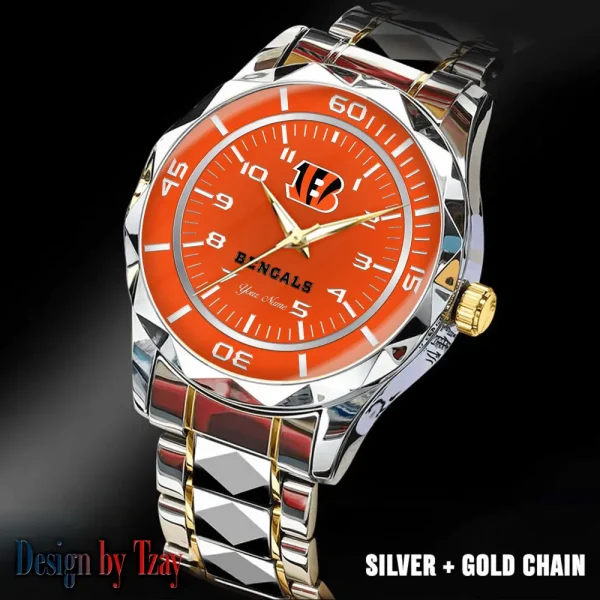 Cincinnati Bengals Best Dad Ever Luxury Diamond Men Wristwatch Father's Day Gift SPTDMW233