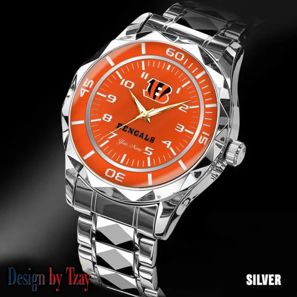 Cincinnati Bengals Best Dad Ever Luxury Diamond Men Wristwatch Father's Day Gift SPTDMW233 - Image 2