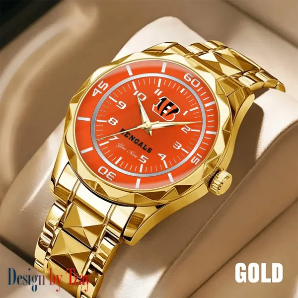Cincinnati Bengals Best Dad Ever Luxury Diamond Men Wristwatch Father's Day Gift SPTDMW233 - Image 3