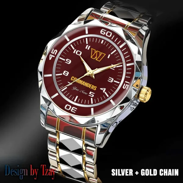 Washington Commanders Best Dad Ever Luxury Diamond Men Wristwatch Father's Day Gift SPTDMW234 - Image 2