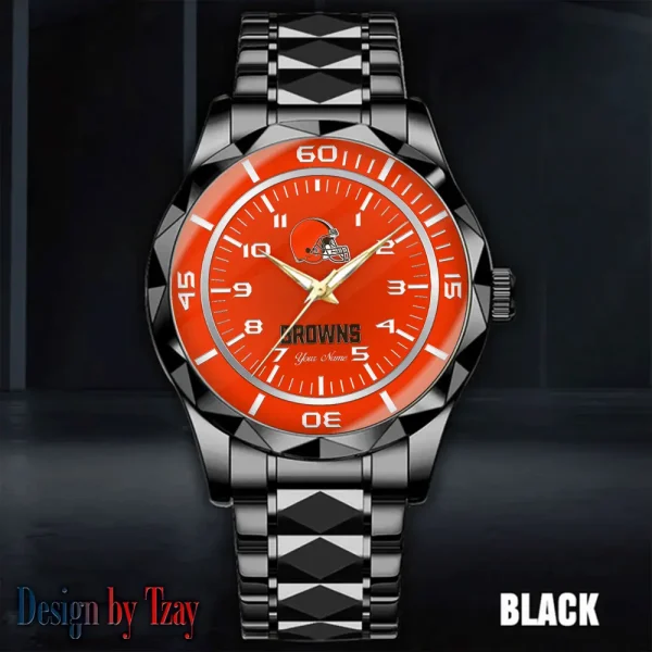 Cleveland Browns Best Dad Ever Luxury Diamond Men Wristwatch Father's Day Gift SPTDMW235 - Image 2